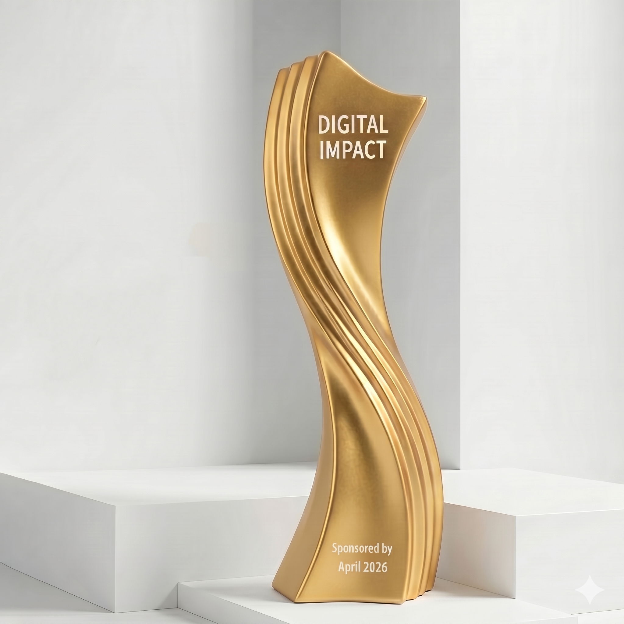 Customization Irregular Twisted Resin Trophy Excellent Employees Gold Silver Copper Imitate Metal Resin Trophy