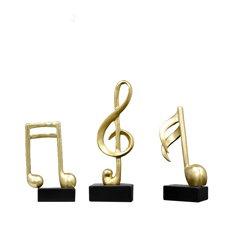 Modern Minimalist Music Trophy Clef Notes Piano Resin Art Crafts Ornaments for Home Decoration