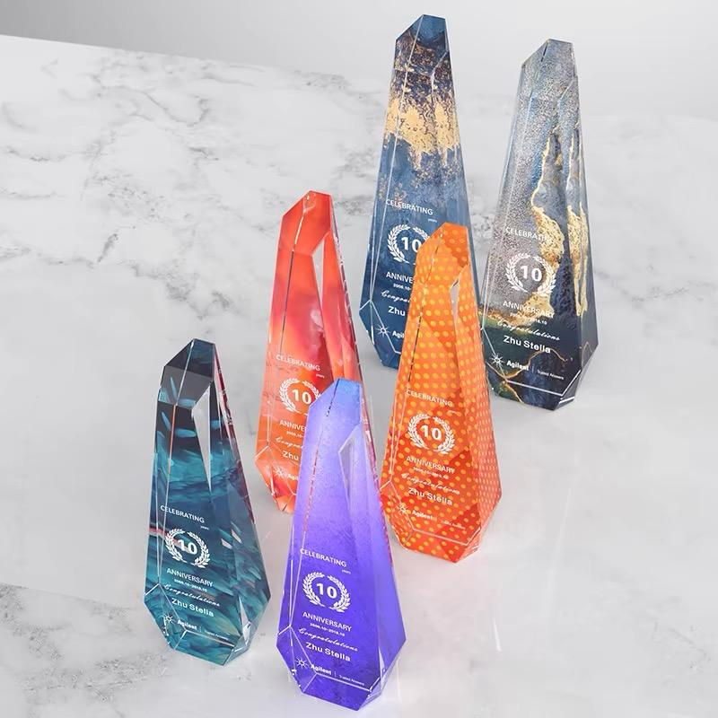 Personalized Hexagon Shape Crystal Glass Awards