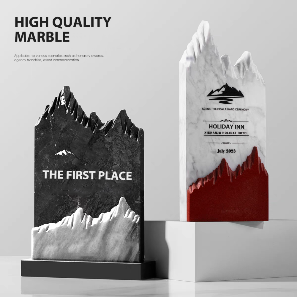 Customized Personalized High-end Modern Minimalist Style Blank Marble Crystal Trophy