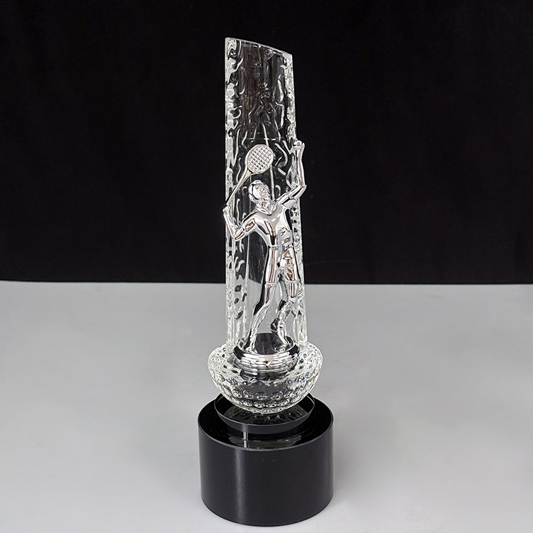 8x26.5cm Gold Silver Bronze Metal Tennis Player Crystal Tennis Trophy MH-LJ0634