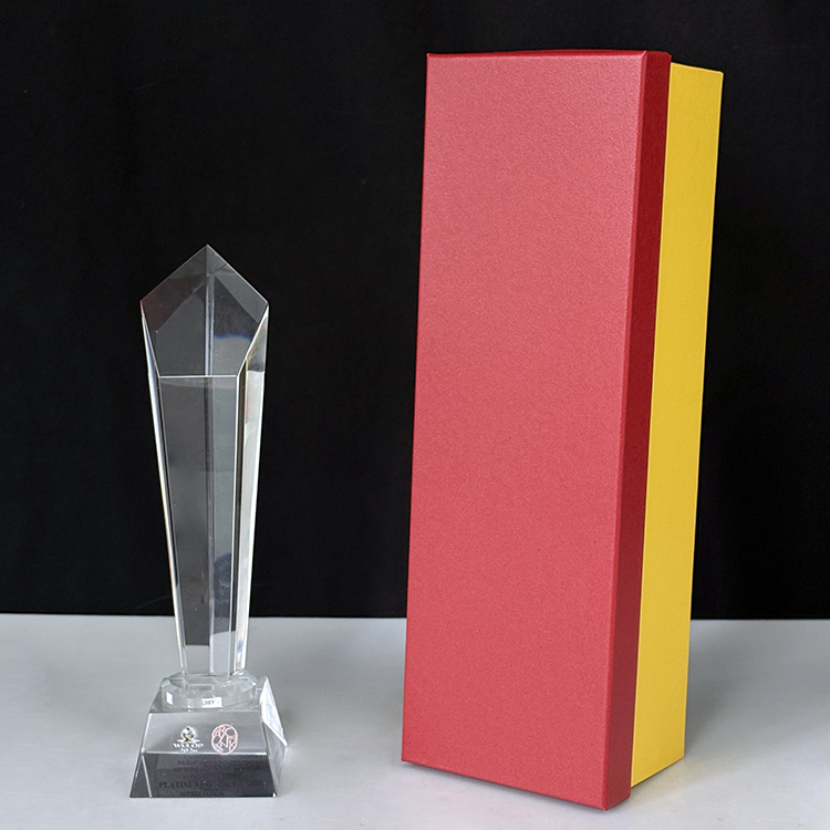 Engraved Glass Pentagon Crystal Award Trophy MH-J0692