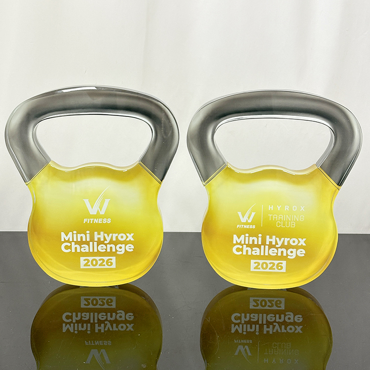Personalized  Kettle Bell Custom Dumbbell Shape Crystal Award Trophies MH-LJ0714