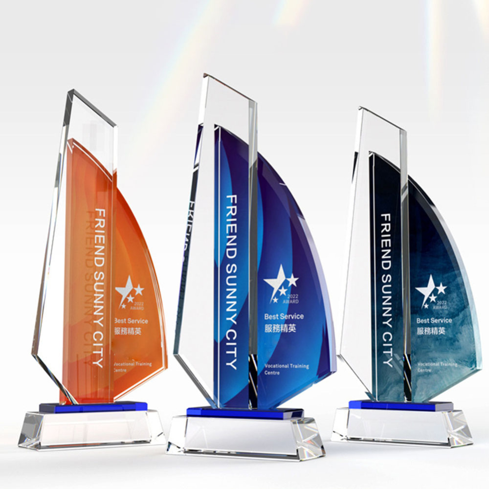 Crystal Glass Trophy Custom, Glass Award Gold Trophies Clear Unique New Design Hot Sale Europe Classic Custom Acrylic Trophy/