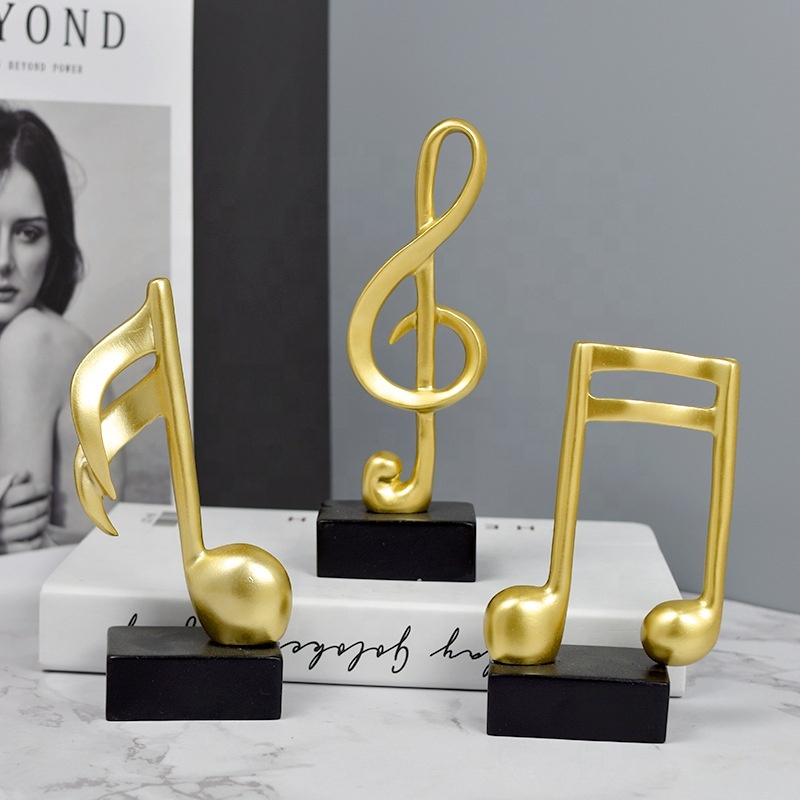 Modern Minimalist Music Trophy Clef Notes Piano Resin Art Crafts Ornaments for Home Decoration