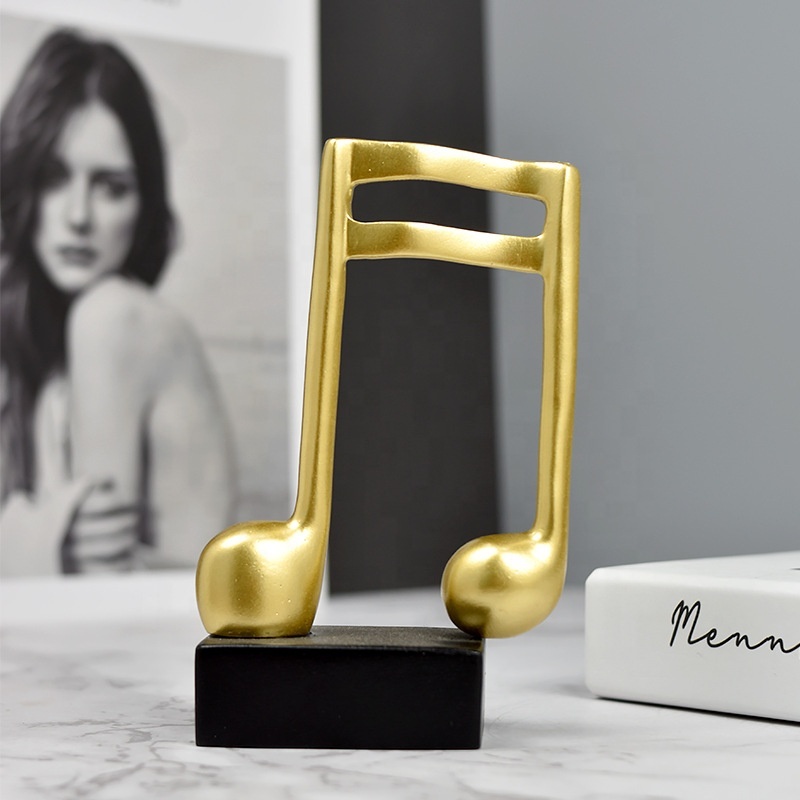 Modern Minimalist Music Trophy Clef Notes Piano Resin Art Crafts Ornaments for Home Decoration
