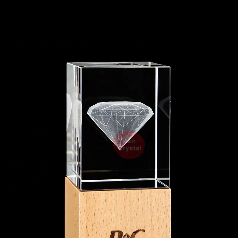 Custom Popular China Wooden for Competition Award Gift Crystal Trophy