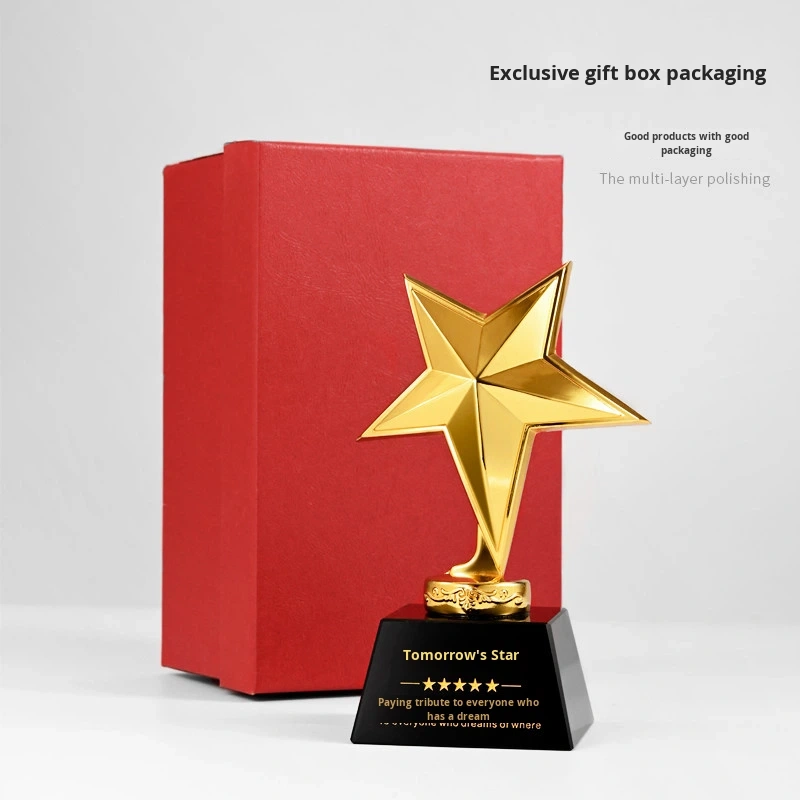 Custom Creative Five-Pointed Star Children's Crystal Trophy Sports Games Competition Souvenir Champion Small Customization