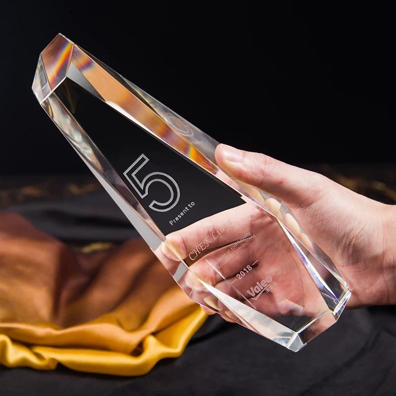 Personalized Hexagon Shape Crystal Glass Awards