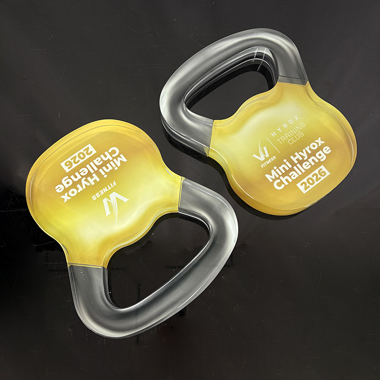 Personalized  Kettle Bell Custom Dumbbell Shape Crystal Award Trophies MH-LJ0714