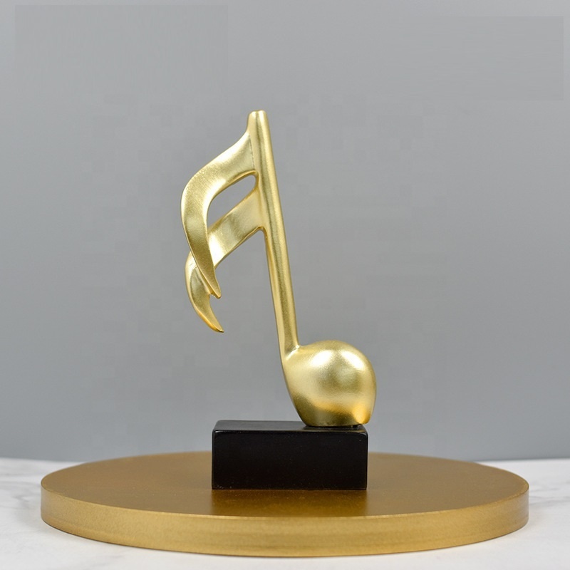 Modern Minimalist Music Trophy Clef Notes Piano Resin Art Crafts Ornaments for Home Decoration