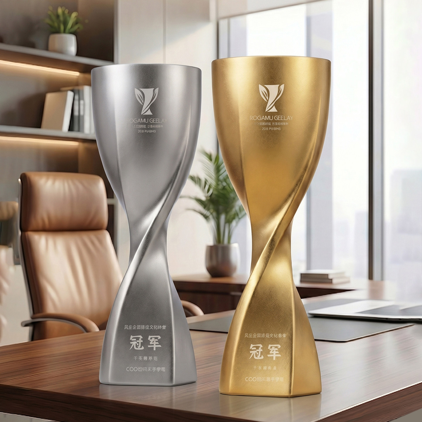 Custom Gold, Silver and Bronze Resin Trophies Creative High-End Engraved Awards for Competition Teams Champion Runner-Up