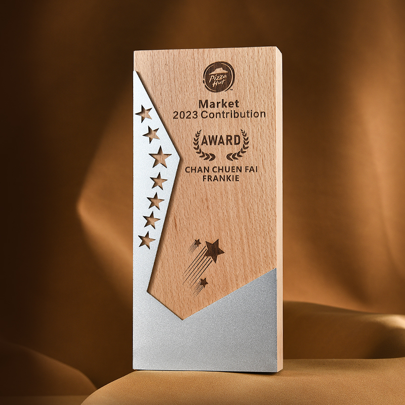 Wooden Trophies Personalized Carved Award Plaques and Aluminum Plates Crystal Crafts