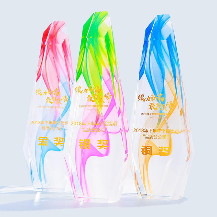 Wholesale Crystals Bulk Color Printing Trophy Glass K9 Customization Crystal Award