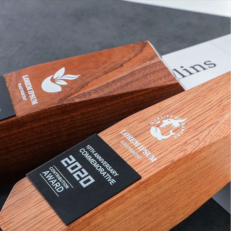 Factory Wholesale Wooden Plaques Trophy Awards Custom Sandblasting Wooden Souvenir Plaques Trophy