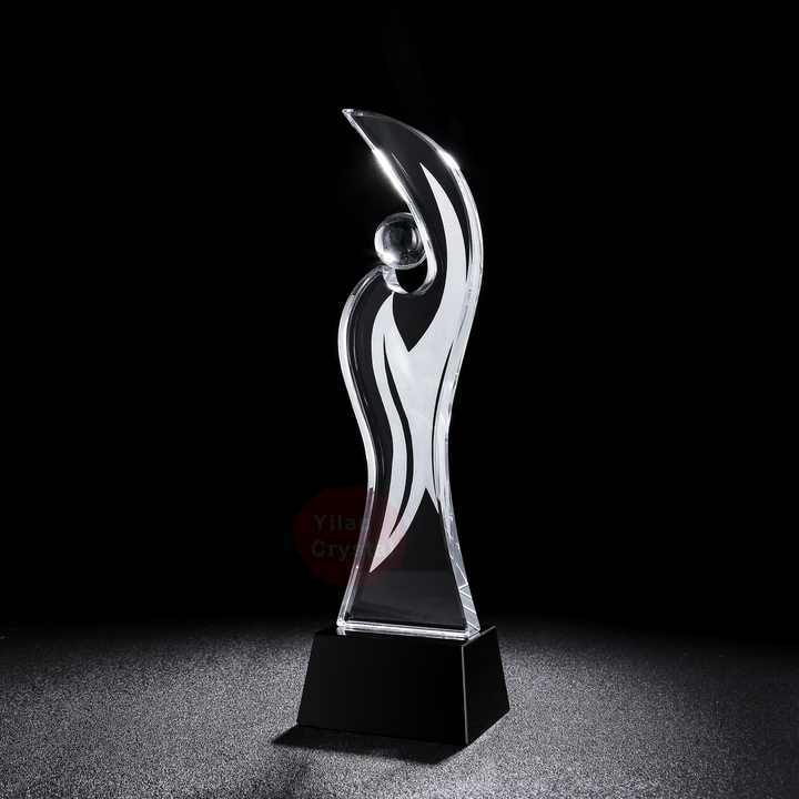 Wholesale Eco-Friendly Crystal Glass Award Trophy with Laser Engraved Design Custom Size for Music Festival Souvenirs