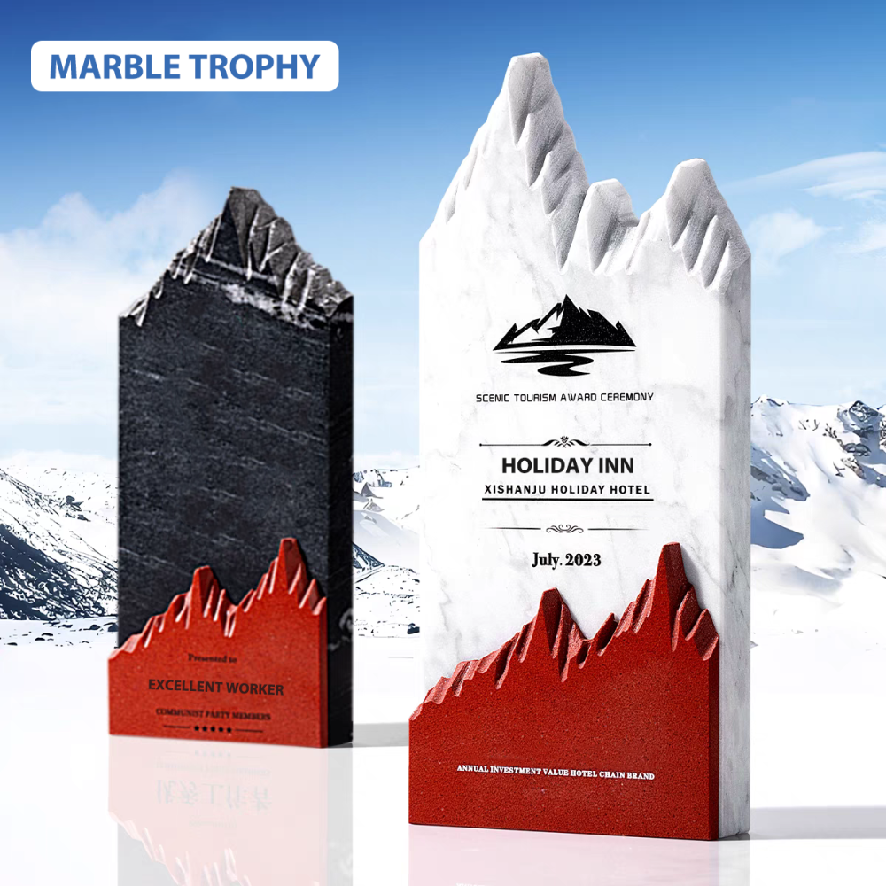 Customized Personalized High-end Modern Minimalist Style Blank Marble Crystal Trophy