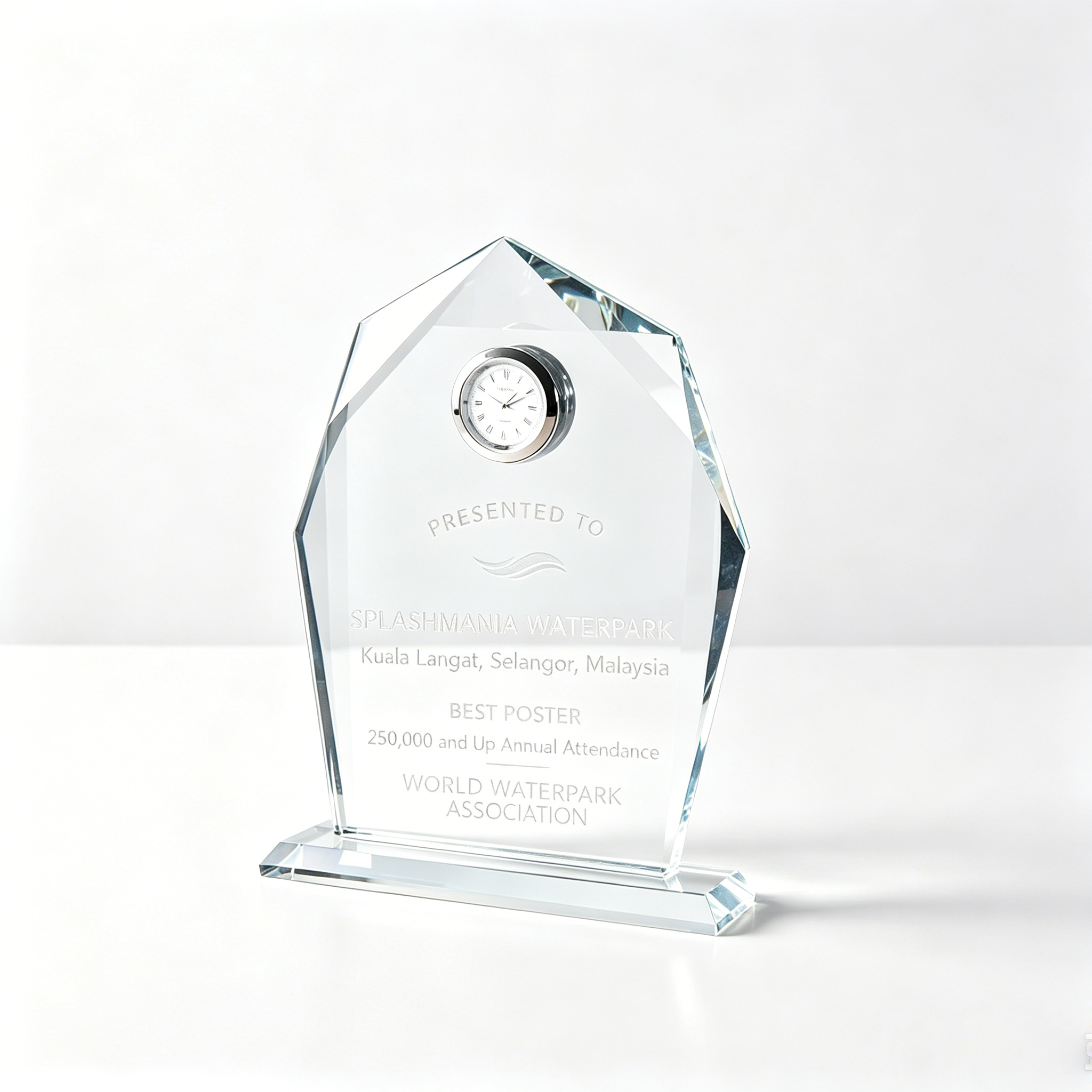 High Quality Crystal Award Trophy Clock Custom Logo Crystal Trophy Clock for Gift Award Souvenir