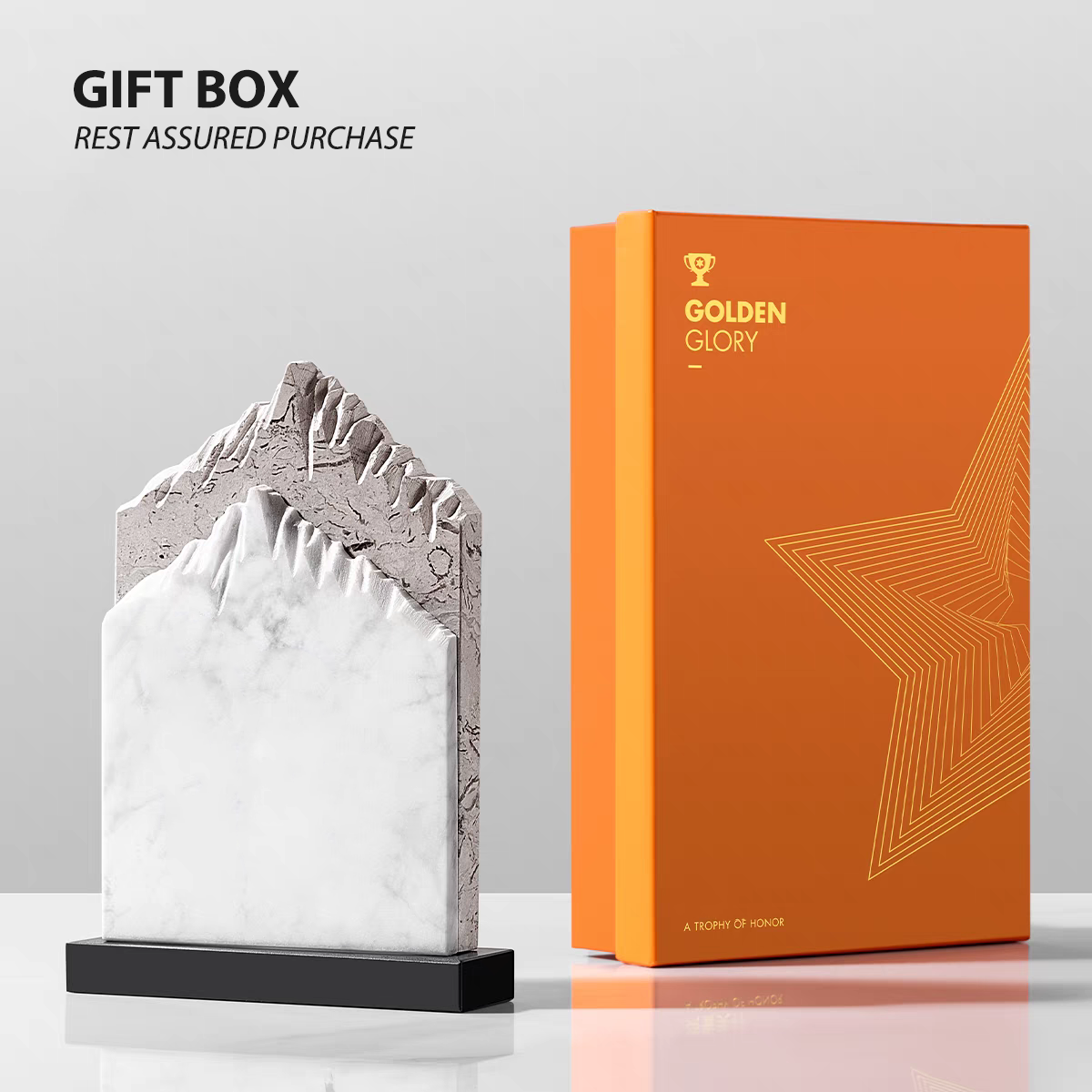 Customized Personalized High-end Modern Minimalist Style Blank Marble Crystal Trophy
