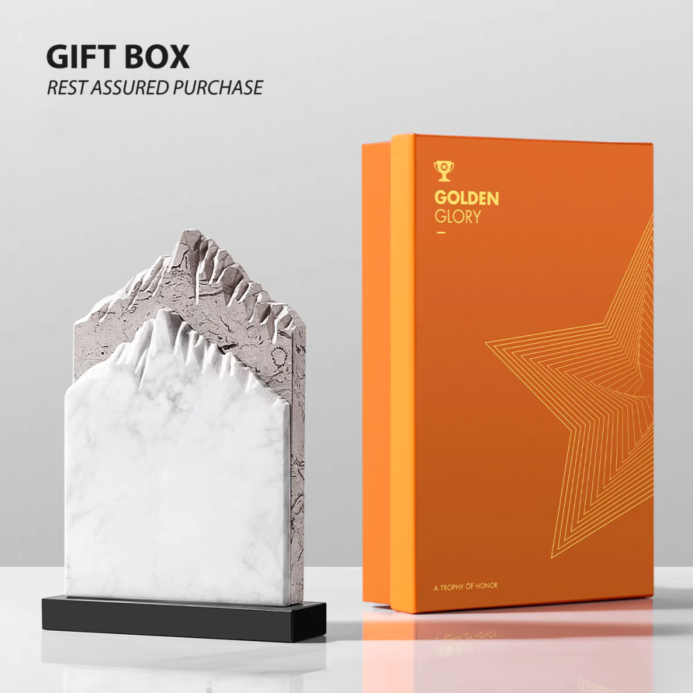 Customized Personalized High-end Modern Minimalist Style Blank Marble Crystal Trophy