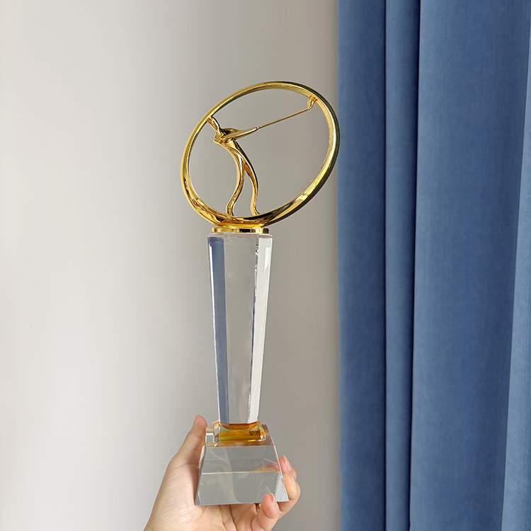 Gold Metal Golfer Crystal Golf Sports Trophy MH-LJ0615