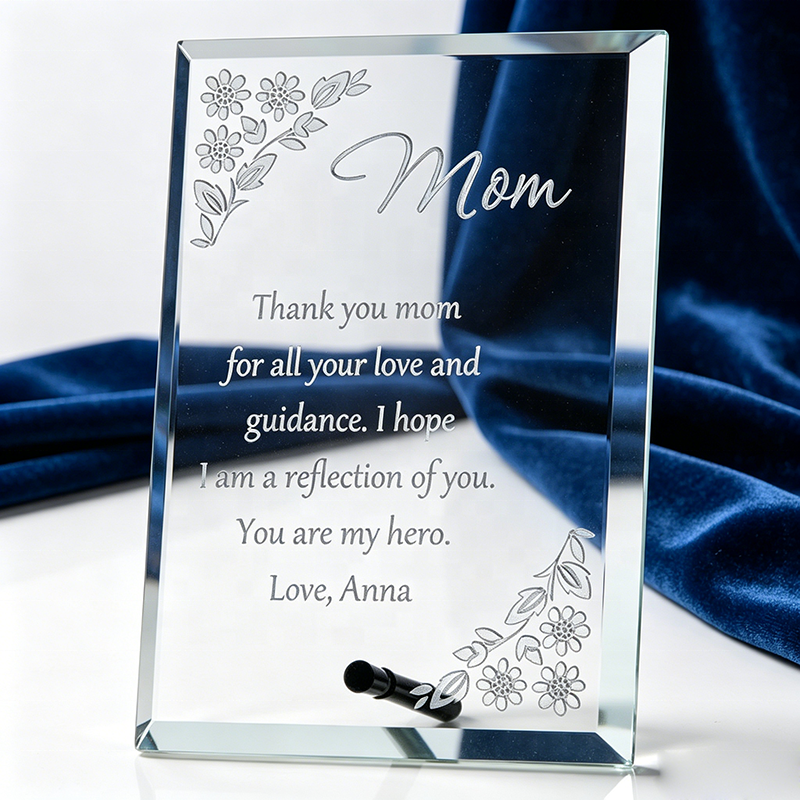 Transparent Crystal Glass Award with Metal Stand Glass Trophy Plaque Crystal Gift Winner Prize Staff Appreciation Ceremony