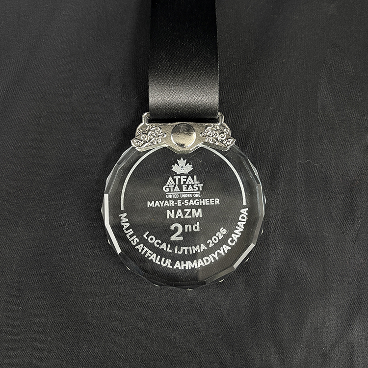 Gold Silver Bronze Metal Personalized Clear Glass Crystal Medal with Ribbon MH-LJ0751