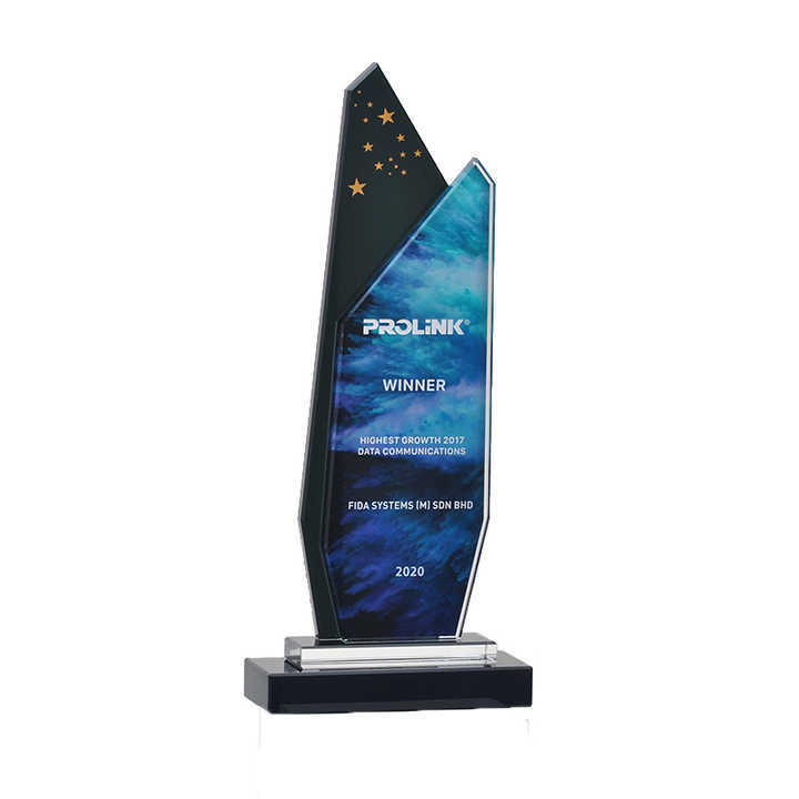 Custom Crystal Trophy With Changeable Background Award Trophy With UV Printing Customized Champion Award