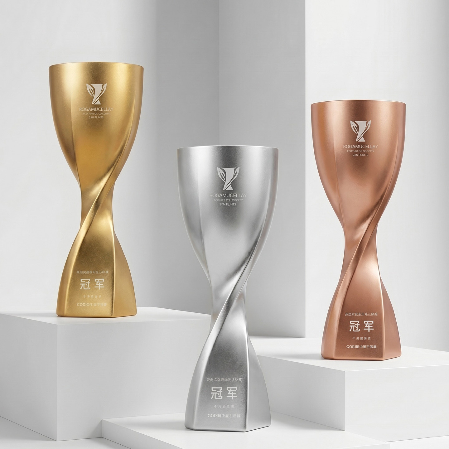 Custom Gold, Silver and Bronze Resin Trophies Creative High-End Engraved Awards for Competition Teams Champion Runner-Up