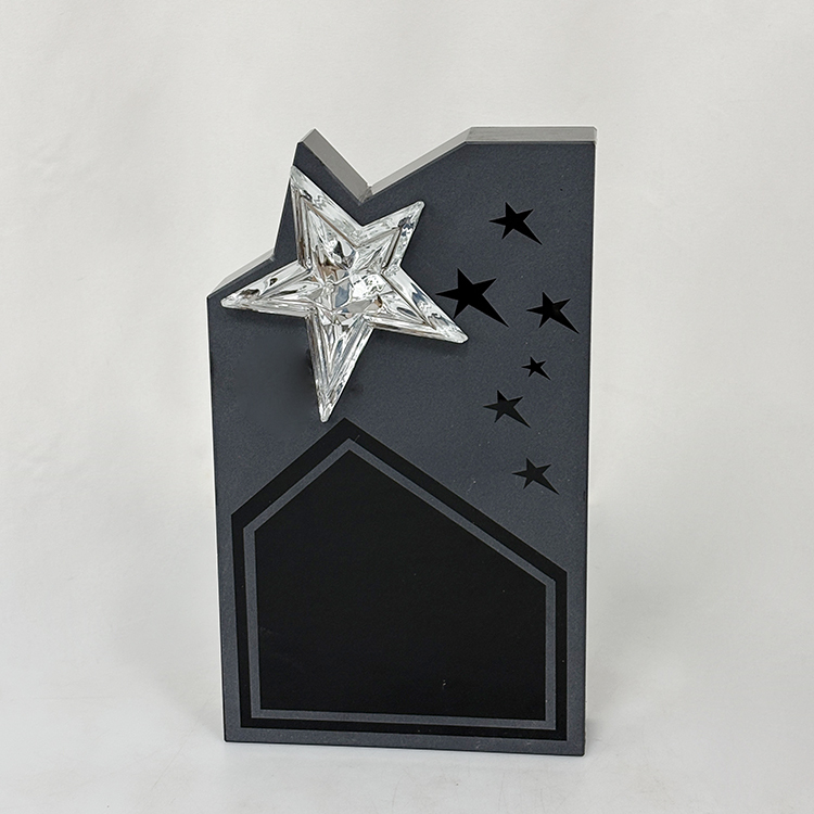Black Crystal with Blue Mirror Star Crystal Trophy Awards MH-MJ0737