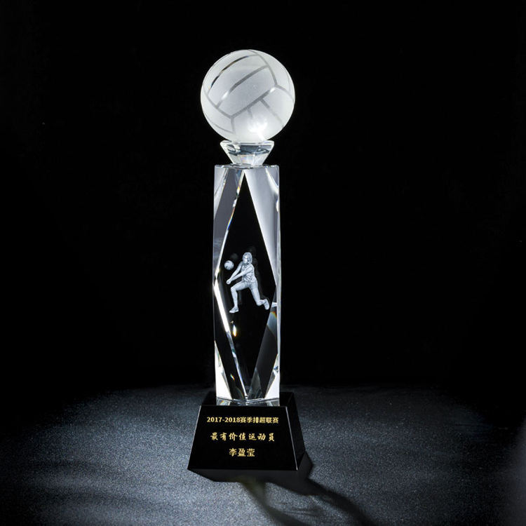 High Quality Custom Basketball Football Sports Crystal Trophy for Crystal Souvenir Crafts