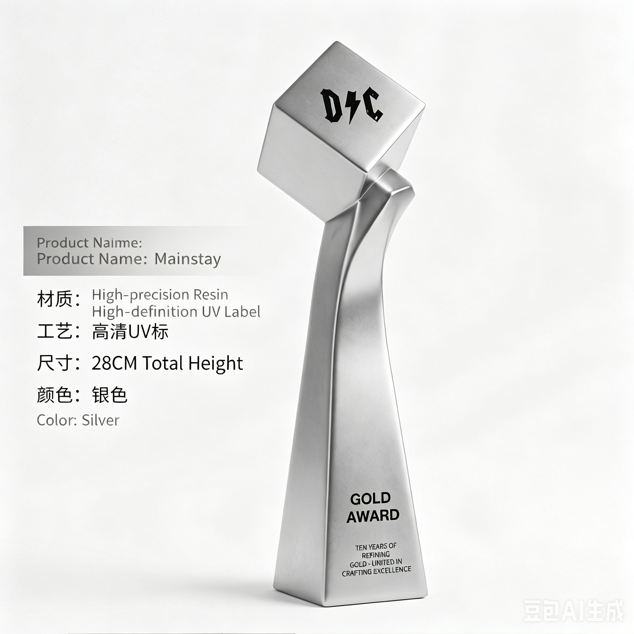 New Resin Trophy Customized Creative High End Engraved Gold Silver Copper Crown Asia Third Place Competition Award Souvenir