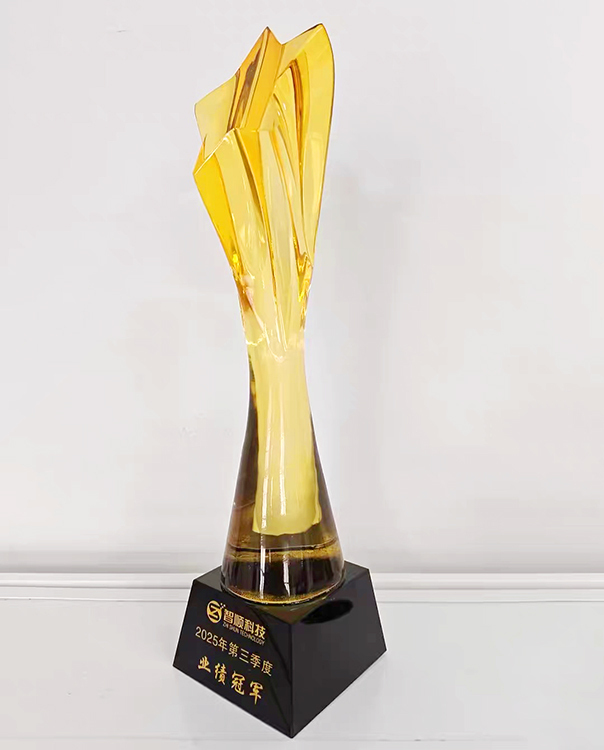 Yellow Star Tower Crystal Glass Awards Trophies MH-LJ0682
