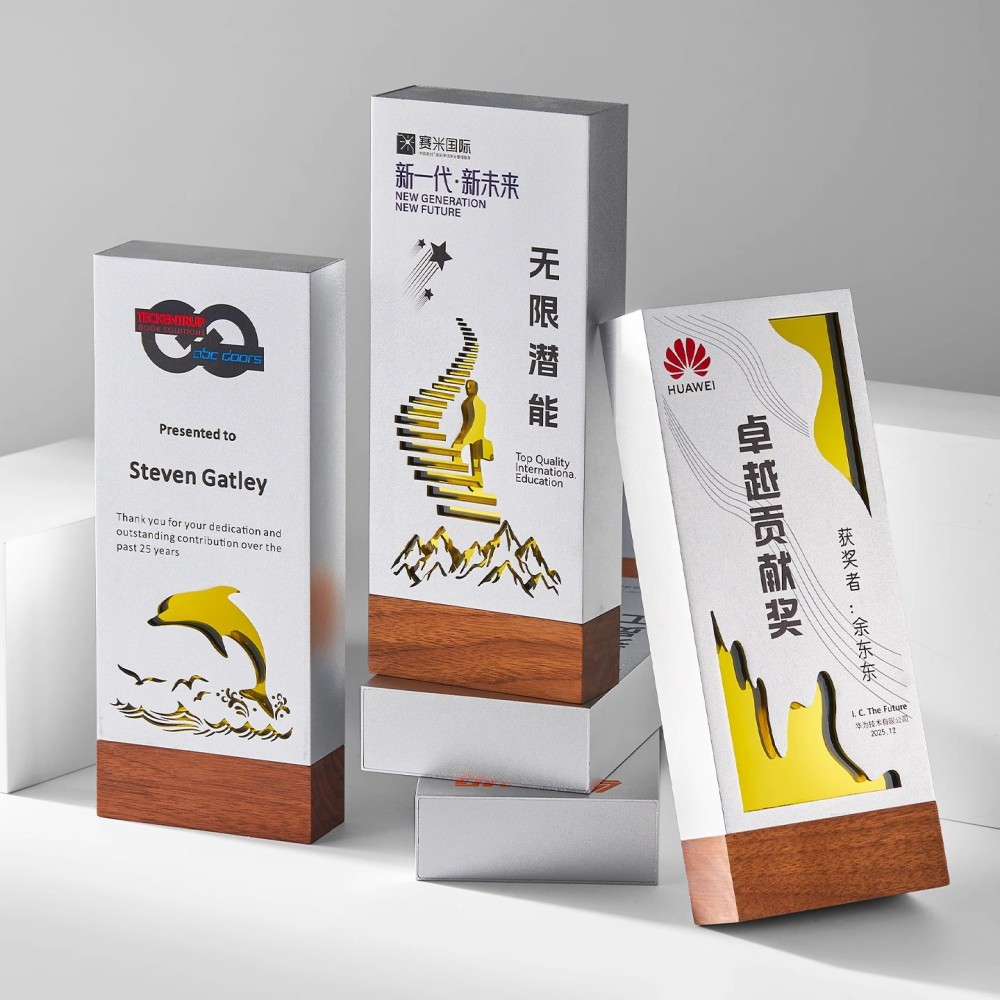 New Personalized Trophies Manufacturer Wholesale Solid Wooden Plaque Trophy Custom Trophies Medals Plaques