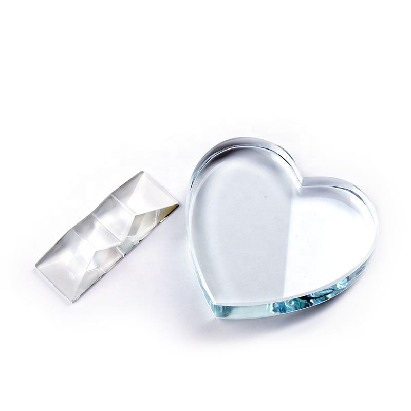 Custom Blank Crystal Trophy Award Personalized Blank Award Crystal Glass Romantic DIY Heart Trophy Designs