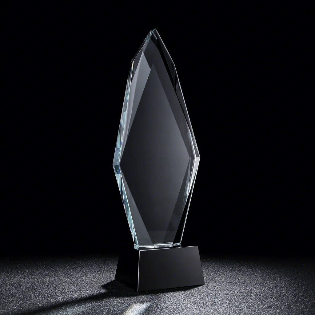Design 3D Engraved Crystal for Anniversary Ceremony Embassy Trophy Crystal Award