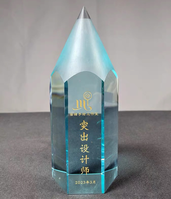 Green Clear Pencil Shape Crystal Trophy Awards for Education Graduation Gift MH-J0736