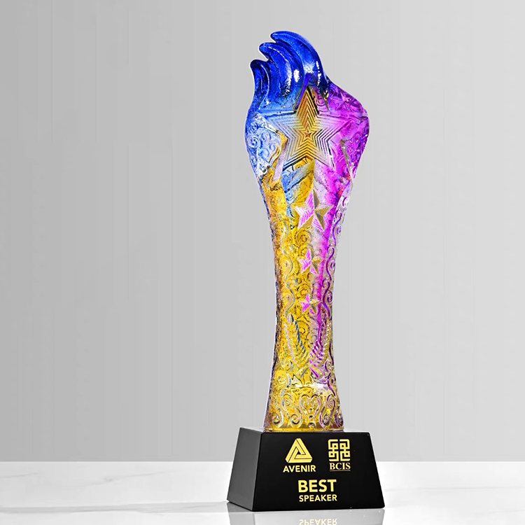 New Design Colored Star Tower Crystal Glass Awards Trophies MH-LJ0681