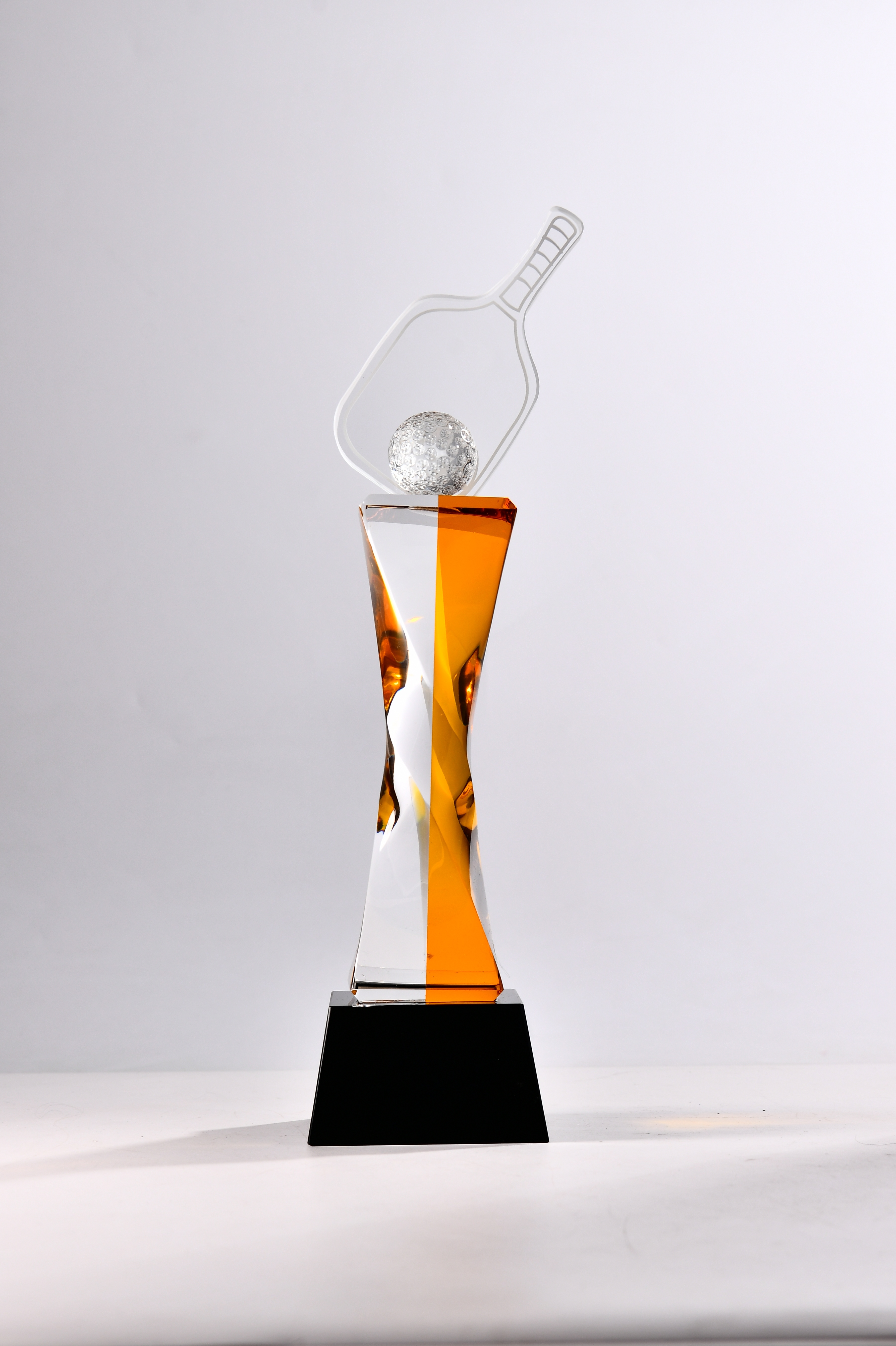 Hot-selling Transparent Amber Blue DIY Laser Engraved Geometric Shape Crystal Trophy for Sports Event Awards