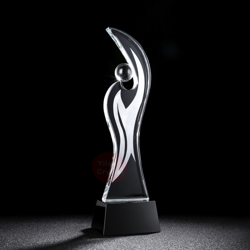 Wholesale Eco-Friendly Crystal Glass Award Trophy with Laser Engraved Design Custom Size for Music Festival Souvenirs