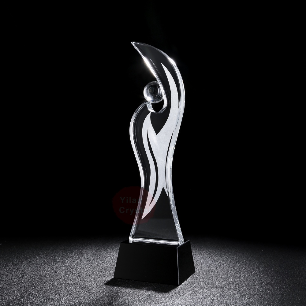 Wholesale Eco-Friendly Crystal Glass Award Trophy with Laser Engraved Design Custom Size for Music Festival Souvenirs