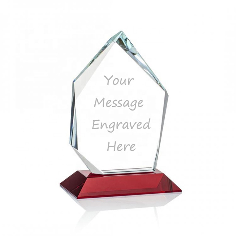 Newest Customized Professional Crystal Glass Award Crystal Trophy Plaque for Engraving