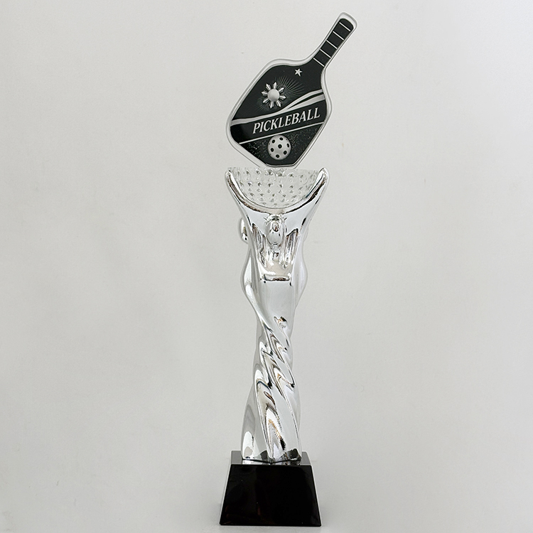 Gold Silver Bronze Resin Glass Crystal Pickleball Sports Trophy MH-LJ0599