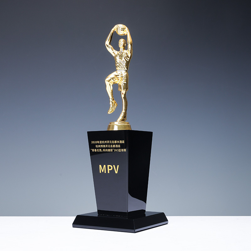 Factory Direct  K9 Crystal Metal  MVP Basketball Trophy With Custom Design