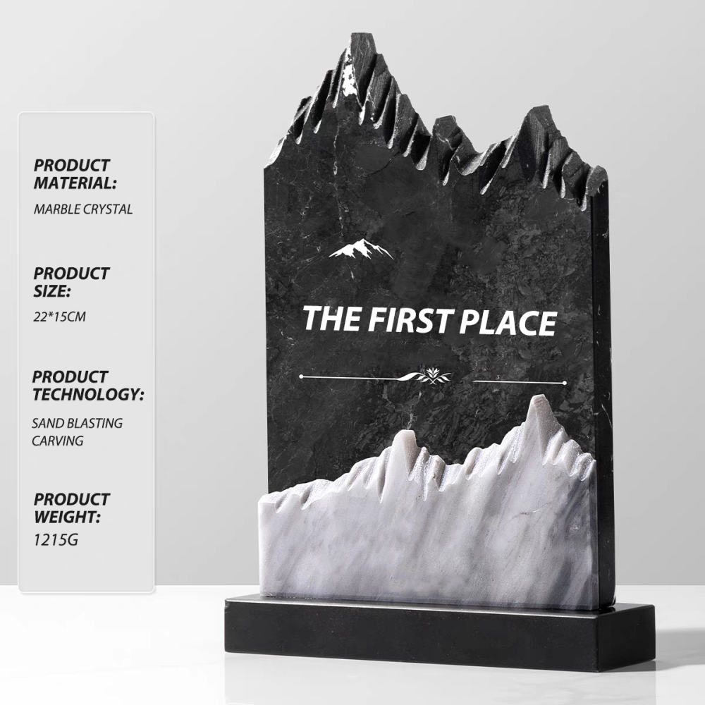 Customized Personalized High-end Modern Minimalist Style Blank Marble Crystal Trophy