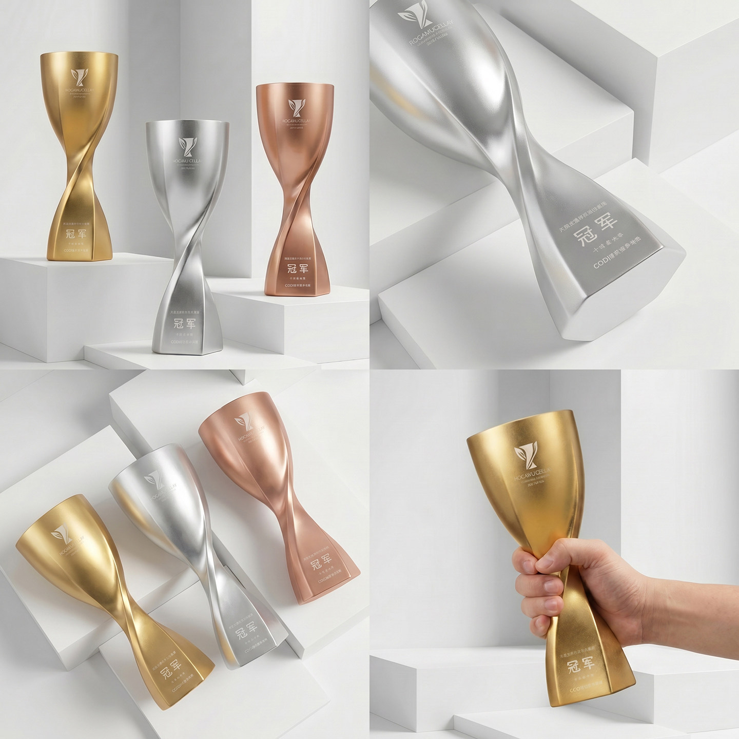 Custom Gold, Silver and Bronze Resin Trophies Creative High-End Engraved Awards for Competition Teams Champion Runner-Up