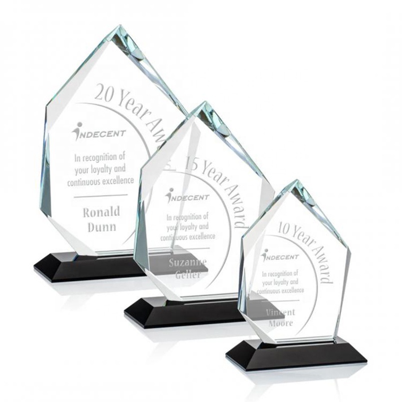 Newest Customized Professional Crystal Glass Award Crystal Trophy Plaque for Engraving