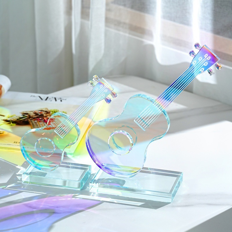 Custom Shaped Acrylic Music Awards clear Acrylic Customized Resin 3D Floater Shine Crystal Guitar Ornament