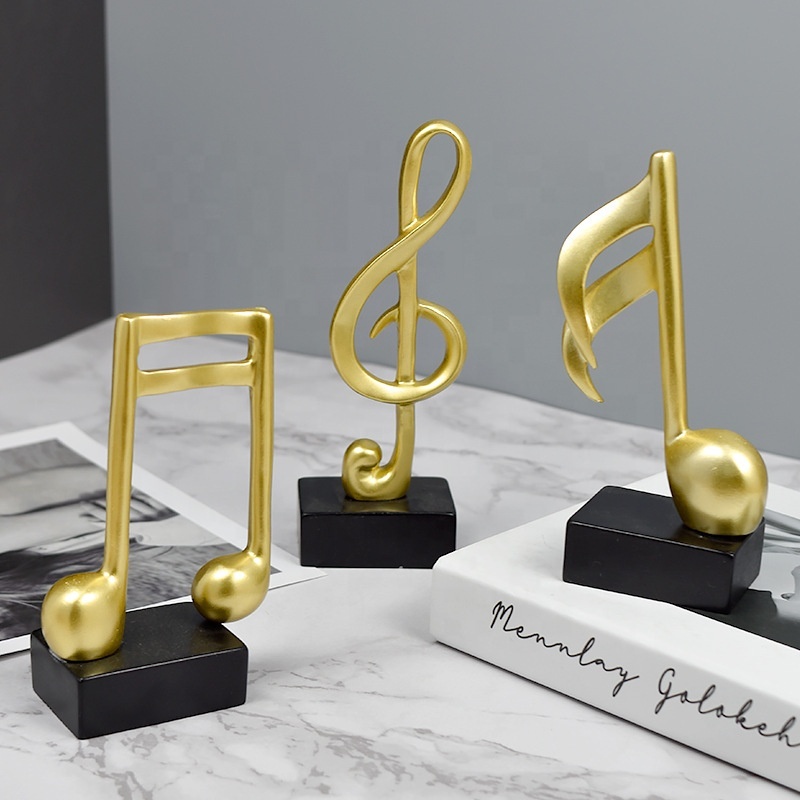 Modern Minimalist Music Trophy Clef Notes Piano Resin Art Crafts Ornaments for Home Decoration