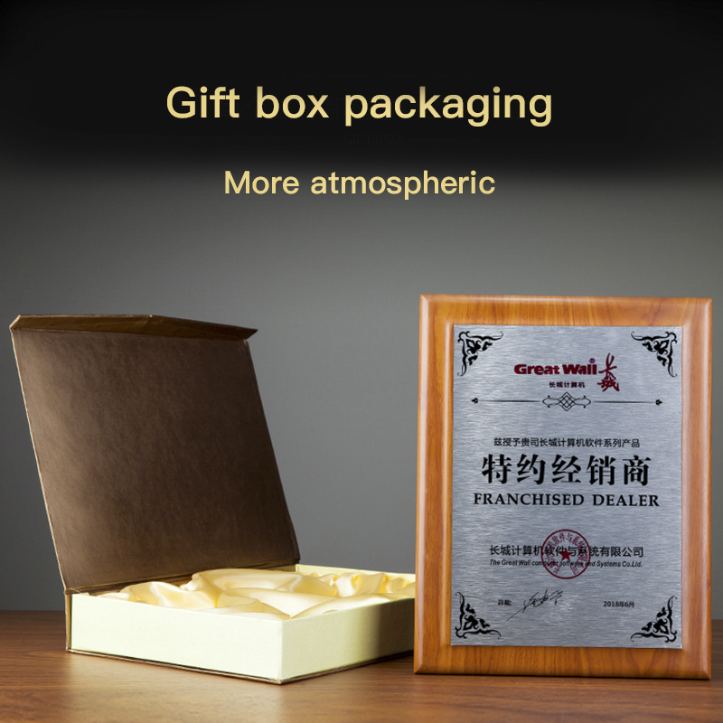 Wooden Plaques Award for Company Authorized Franchised Wood Trophy Souvenirs Trophy